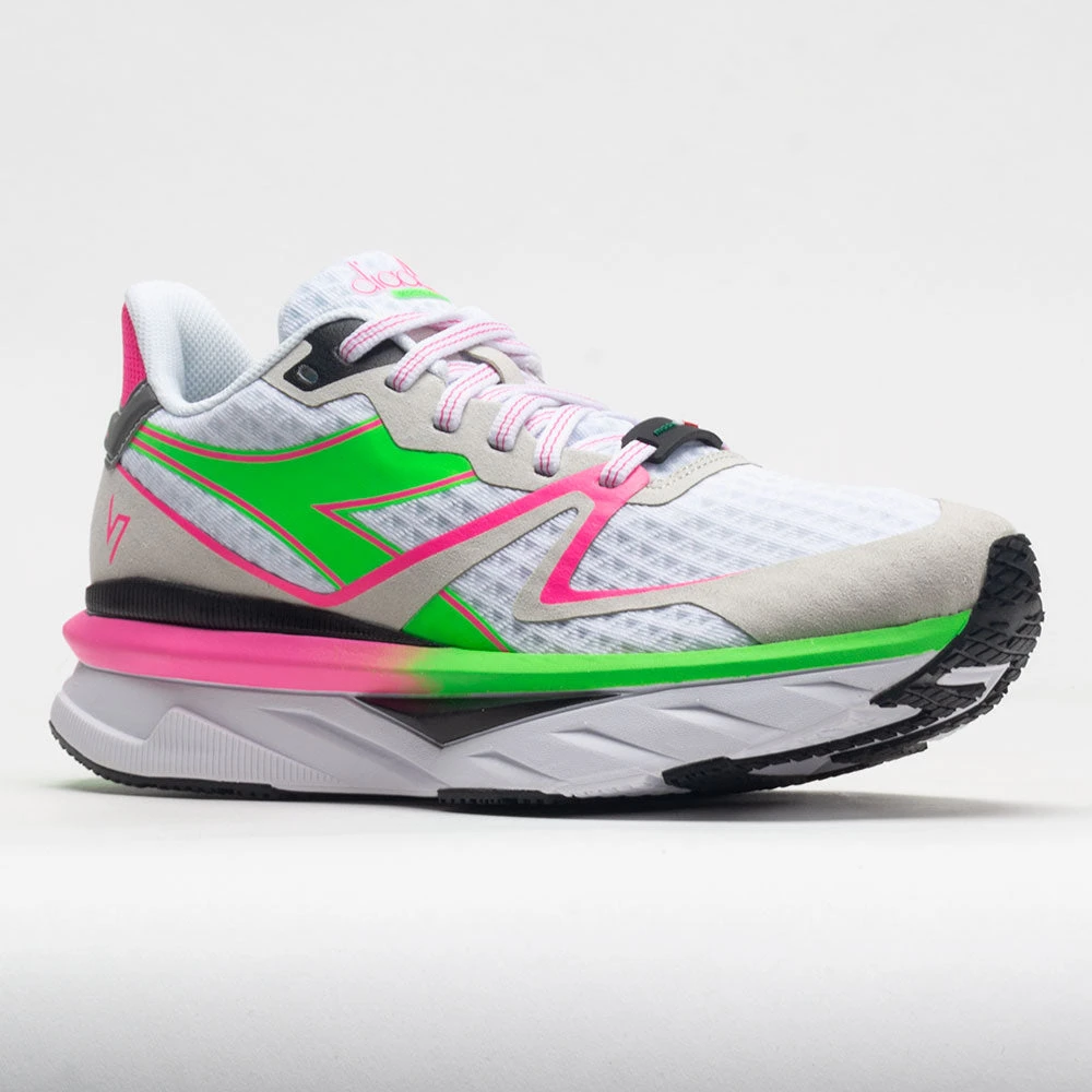 Diadora Atomo V7000 Women's White/Green Fluo/Pink Fluo 5 Diadora Atomo V7000 Women's White/Green Fluo/Pink Fluo - Image 5