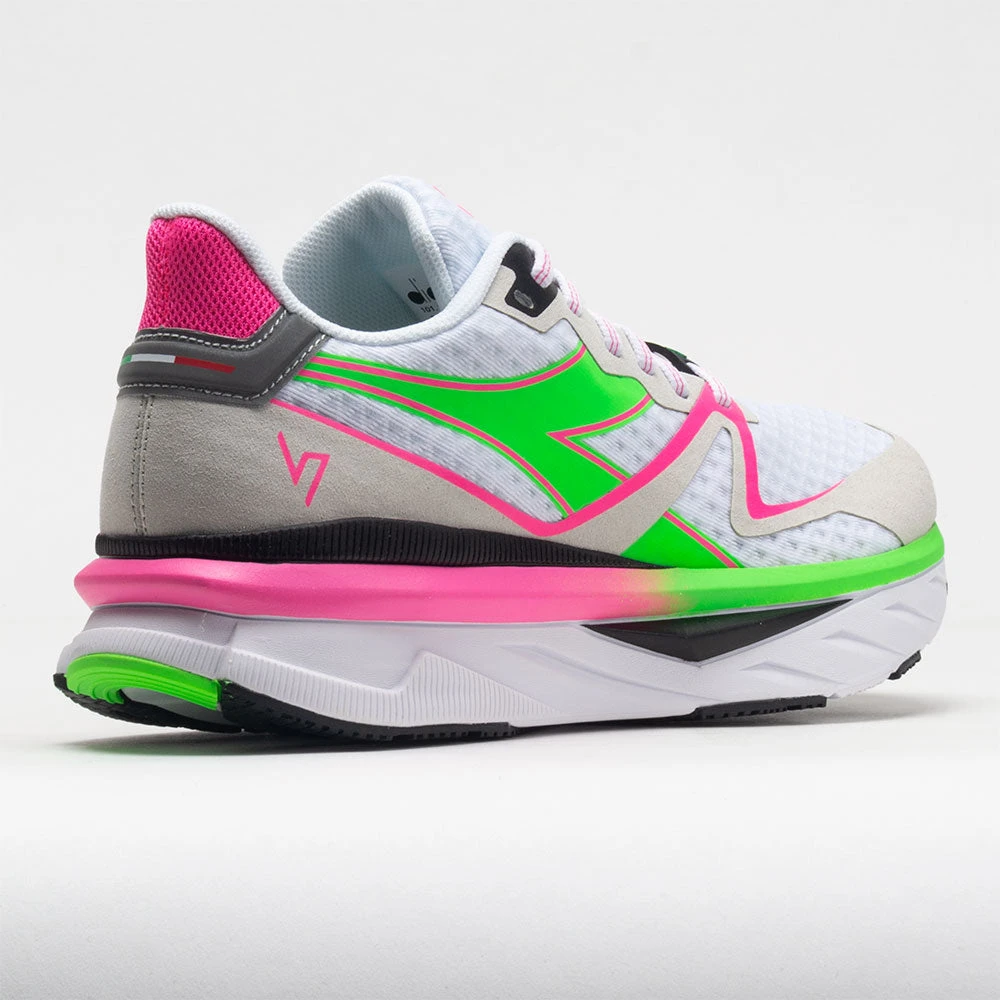Diadora Atomo V7000 Women's White/Green Fluo/Pink Fluo 6 Diadora Atomo V7000 Women's White/Green Fluo/Pink Fluo - Image 6
