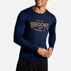 Brooks Distance Graphic Long Sleeve Men's -Tennis Clothing and Gear Sales 056816 481 1