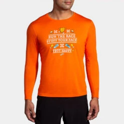 Brooks Distance Graphic Long Sleeve Men's -Tennis Clothing and Gear Sales 056816 833 1