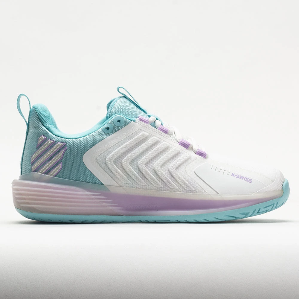 K-Swiss Ultrashot 3 Women's Brilliant White/Angel Blue/Sheer Lilac 1 K-Swiss Ultrashot 3 Women's Brilliant White/Angel Blue/Sheer Lilac