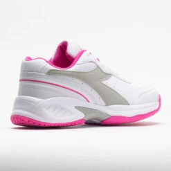 Diadora Challenge 4 SL Junior White/Silver/Rodamine Red -Tennis Clothing and Gear Sales 121325 6