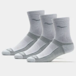 Saucony Inferno Cushion Mid-Crew Socks 3 Pack -Tennis Clothing and Gear Sales 651300 100 1